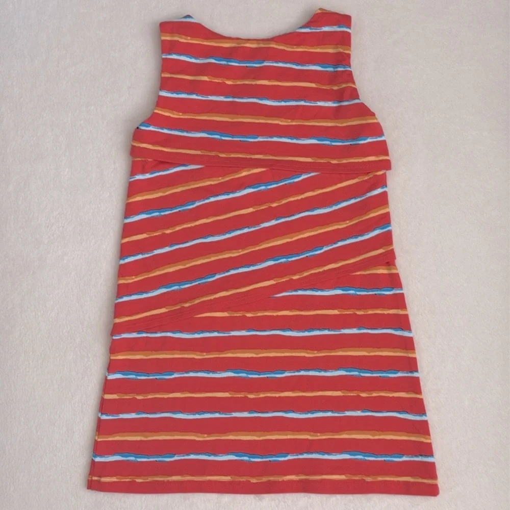 J. McLaughlin | Nicola Catalina Cloth Sleeveless Tiered Pull Over Stripe Dress 4 - Picture 6 of 10